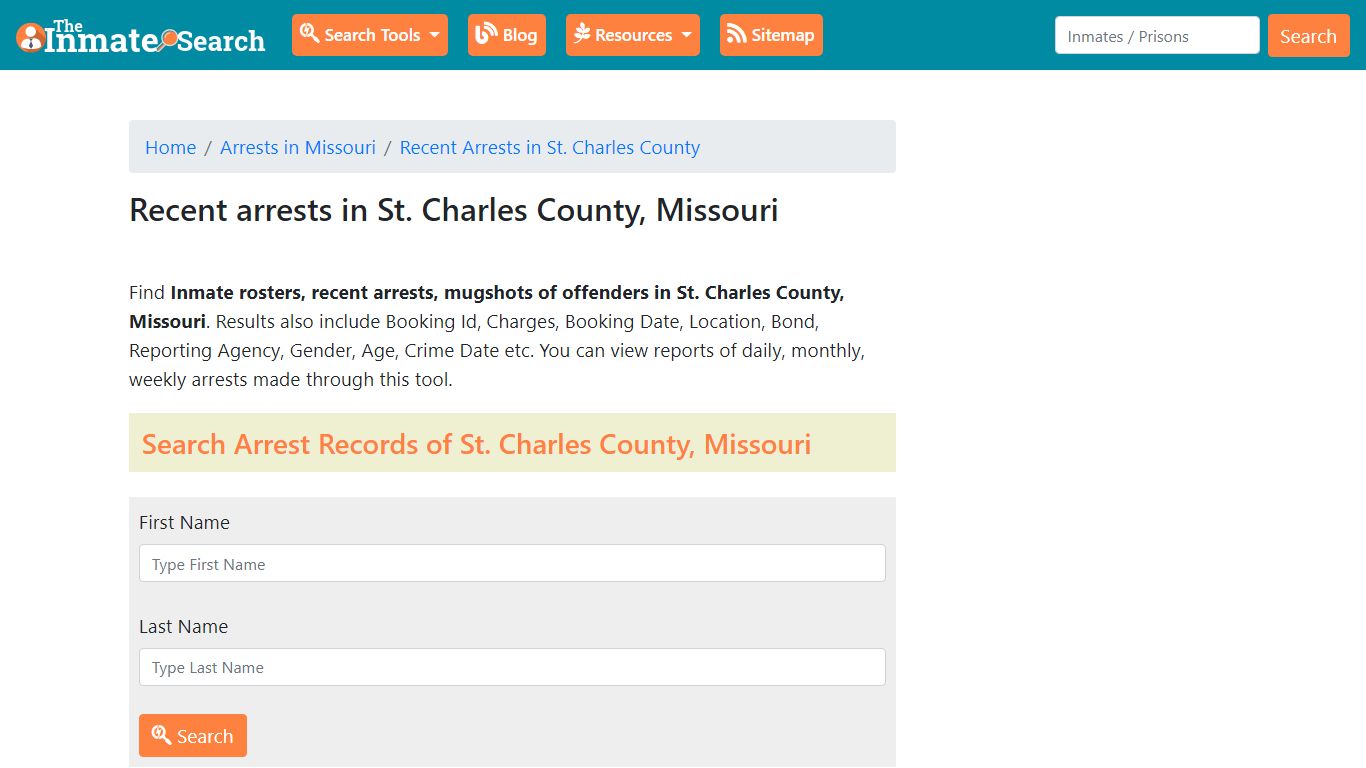 Recent arrests in St. Charles County ... - The Inmate Search