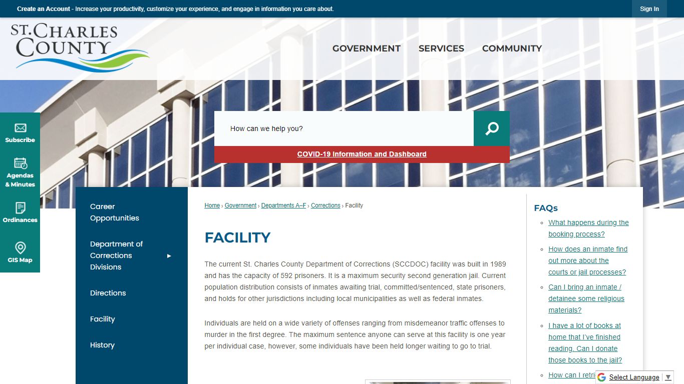 Facility | St Charles County, MO - Official Website